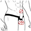 Illustration of how to pack up with minimal black thong packing harness