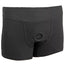 Black boxer briefs on a white background