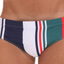 Cake Bandit Swim Briefs  –  Black, Watermelon, & Vertical Stripes