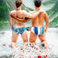Cake Bandit Swim Briefs  –  Black, Watermelon, & Vertical Stripes