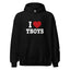 I ❤️ TBOYS Hoodie – white lettering on black heavyweight fleece