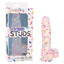 party boy stud silicone toy curved shaft harness compatible next to box