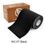 A roll of color 7 a black binding tape 5 inches wide in front of the warm brown tgs branded box