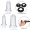 Toy Boy Pump Kit. Clear plastic cupping therapy device with measurements and details.