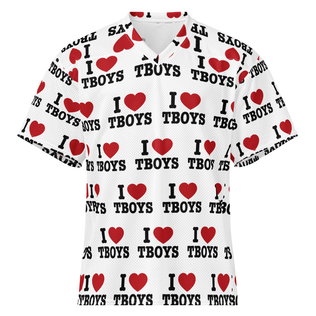 I Heart Tboys All Over Mesh Football Jersey – TG Supply
