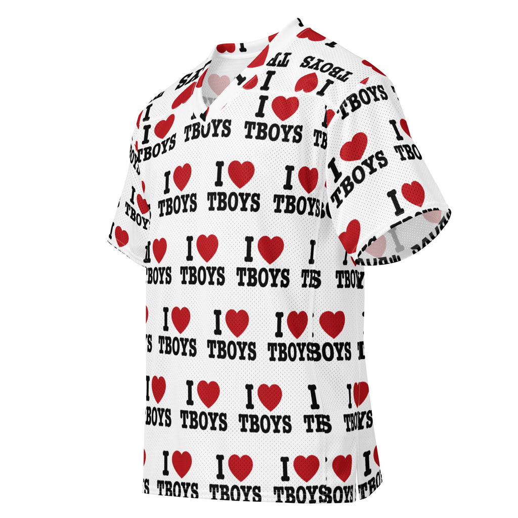 I Heart Tboys All Over Mesh Football Jersey – TG Supply