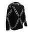 Silver Chain Harness - Hockey Jersey Black