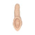A stand-to-pee packer made of flesh-colored silicone, showing measurements of 4 inches in length and 3 inches in circumference.