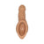 An image of a stand-to-pee device made of flesh-colored silicone, showing the device from multiple angles with dimensions marked.