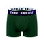 Black boxer briefs with a 3-inch inseam and the brand name 'CAKE BANDIT' written in white  drip font text on the elastic waistband.
