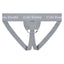A light gray packer and STP jock harness-style underwear piece with a waistband printed with the brand name 'Cake Bandit' in a gothic font, shown against a plain white background.