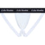 Cale Bandit white swim jockstrap with an inside pouch, a black waistband with cake bandit in white gothic letters