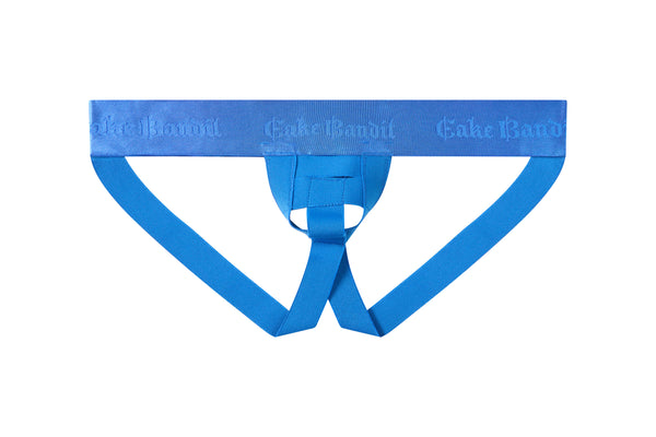 Cake Bandit monochrome electric blue harness front
