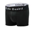 Black 3" Swim Boxer Briefs front side view with 'Cake Bandit' branding on a white background