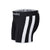 Side view of the Black Cake Bandit 6" striped boxer briefs with two white stripes on each side