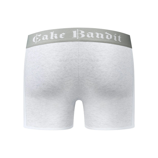 Back of the grey Cake Bandit 6" striped packin boxer briefs