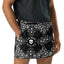 Black bandana Cake Bandit shorts front view on person