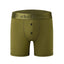 Cake Bandit Monochrome STP 6" Boxer Briefs olive green with 2 buttons front view
