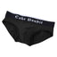 Black underwear with 'Cake Bandit' text on a white background front flat