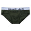 Green Cake Bandit packing underwear with a white band featuring text on a white background inside view
