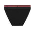 Black Cake Bandit Sport Briefs back view. black waistband with 3 thin stripes red, white and red near the top of waistband no cake bandit logo.