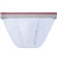 Grey Cake Bandit Sport Briefs front view. Grey waistband with 3 thin stripes red, black and red near the top of waistband no cake bandit logo.