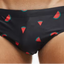 Cake Bandit Swim Briefs  –  Black, Watermelon, & Vertical Stripes