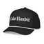 black cake bandit hat with white lettering 