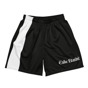 Cake Bandit Black mesh basket ball shorts with white stripe 
