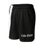 Cake Bandit Black mesh basket ball shorts with white stripe front side view