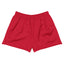 Red with white stripe Cake Bandit Wrestling athletic shorts back view