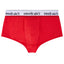 Cake Bandit 2 inch packing boxer briefs in red, inside view showing the built-in packer pouch.