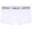 White flat front boxers with pouch inside view