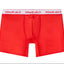Cake Bandit swim athletic 6" boxer briefs in red inside pouch view