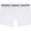 Cake Bandit White 6" Packing Boxer Briefs with black waistband and white gothic logo lettering inside pouch view