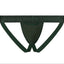 Dark Green Monochrome packing jockstrap inside pouch view with subtle monochrome Cake Bandit logo