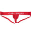 Cake Bandit  Packing Harness minimalist trans harness for gender expansive people red with white lettering