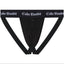 Black STP jockstrap front view with two functional buttons.