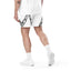 white chain harness athletic shorts