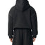 Contrast-Stitched Boxy Fleece Zip Hoodie on a person showing length sits at waistband