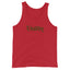 Red  DADDY tank with hunter green letters