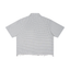 Grey and white checkered Distressed Uhaul button down shirt with frayed edges back view