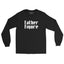 Black long-sleeve shirt with 'Father Figure' text on a white background
