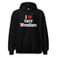 I love t boy wrestlers hoodie in black
