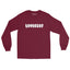 Maroon  long sleeve shirt with "Loverboy" in white text