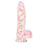 confetti clear 6 inch silicone pleasure toy with suction base