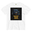 White “Protect Trans People” t-shirt with bold wolf and starry sky graphic. Powerful queer streetwear with meaning.