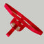 Red minimal thong harness on a light gray background