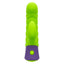 Green and purple silicone tool on a white background
