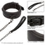 Black collar with detachable metal chain leash